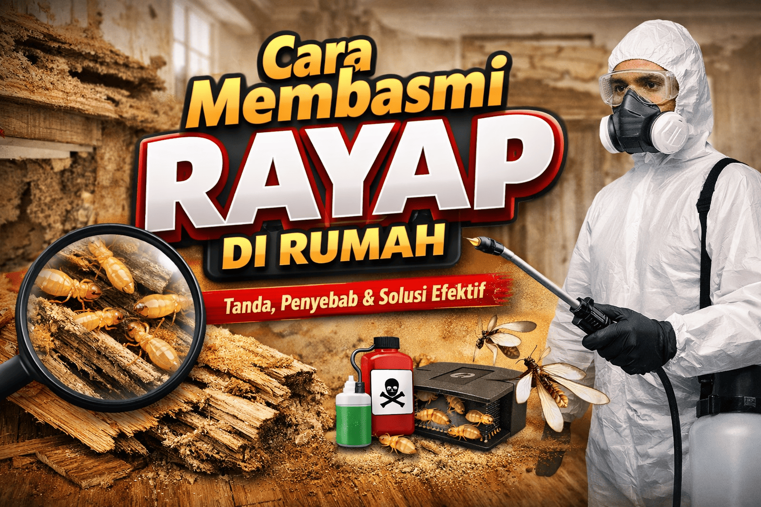 Cara membasmi rayap di rumah dan tanda serangan rayap pada kayu
